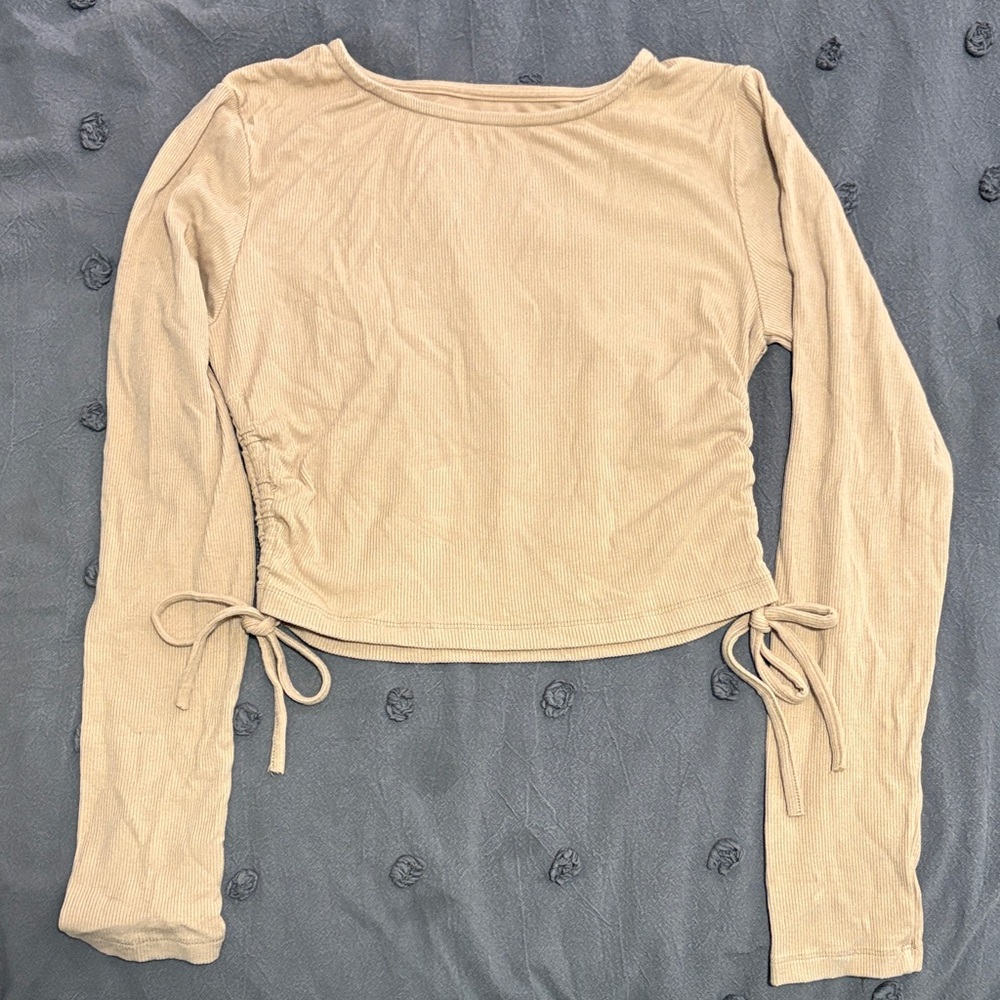Beige Long Sleeve Women's Top